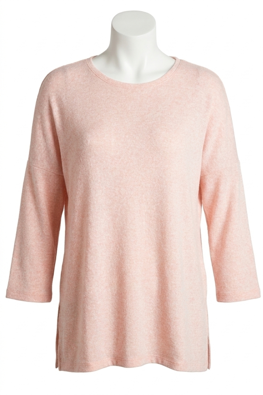 NEW FRENCH KYSS lillie kashmira 3/4 sleeve tunic in peach